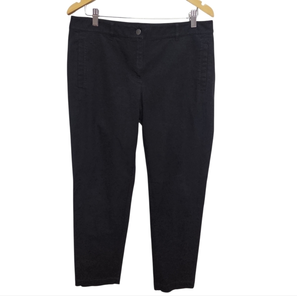 Eileen Fisher Organic Cotton Straight Leg Pants Black Size Small - Picture 2 of 8